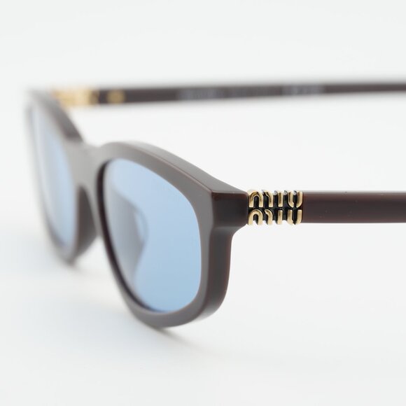 Miu Miu MUA06S 22C60O Sunglasses Moka Rectangle Frame, Light Blue Lenses main image 8